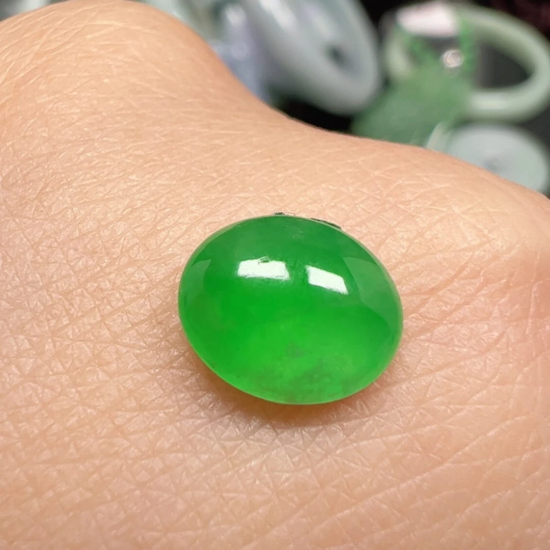 翡翠未镶嵌耳饰蛋面