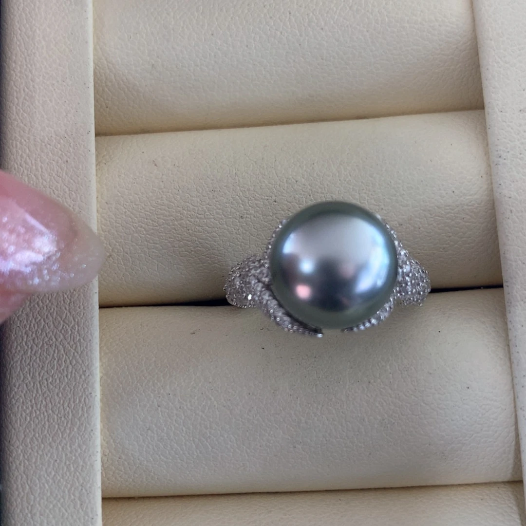 银S925镶嵌海水珍珠戒指