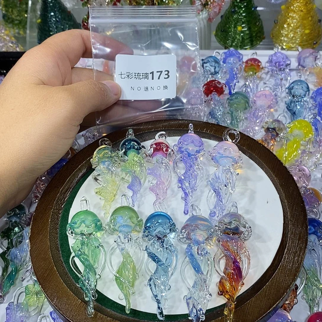 小****玻璃颈饰173十个水母