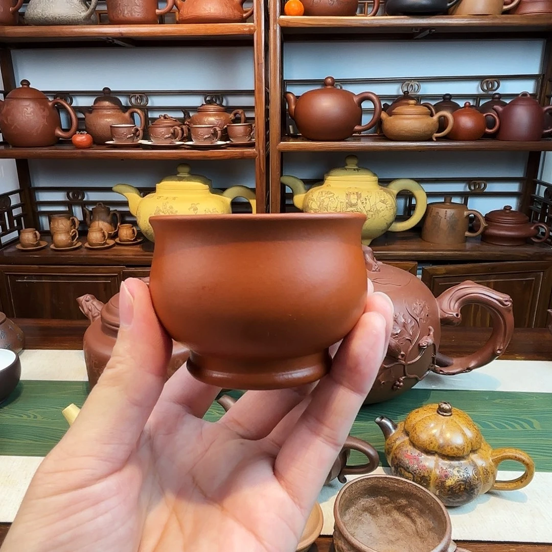 紫砂茶杯朱泥主人杯