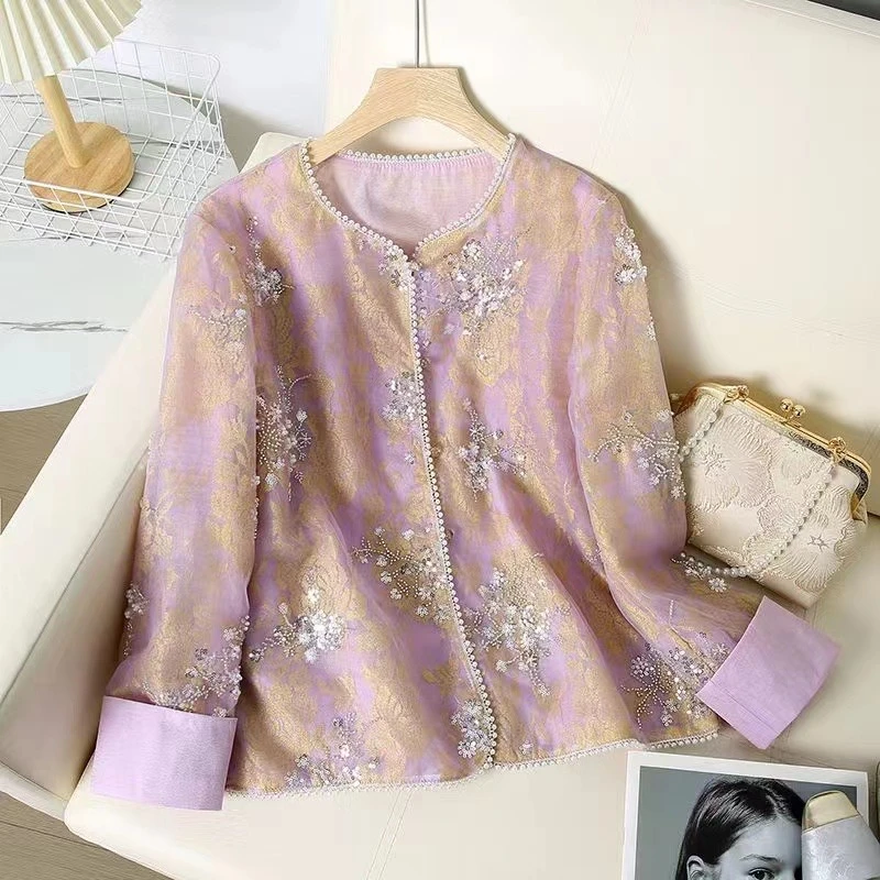 曦娅新中式【五彩缤纷复古防晒开衫】夏季气质短外套绣花时尚薄款