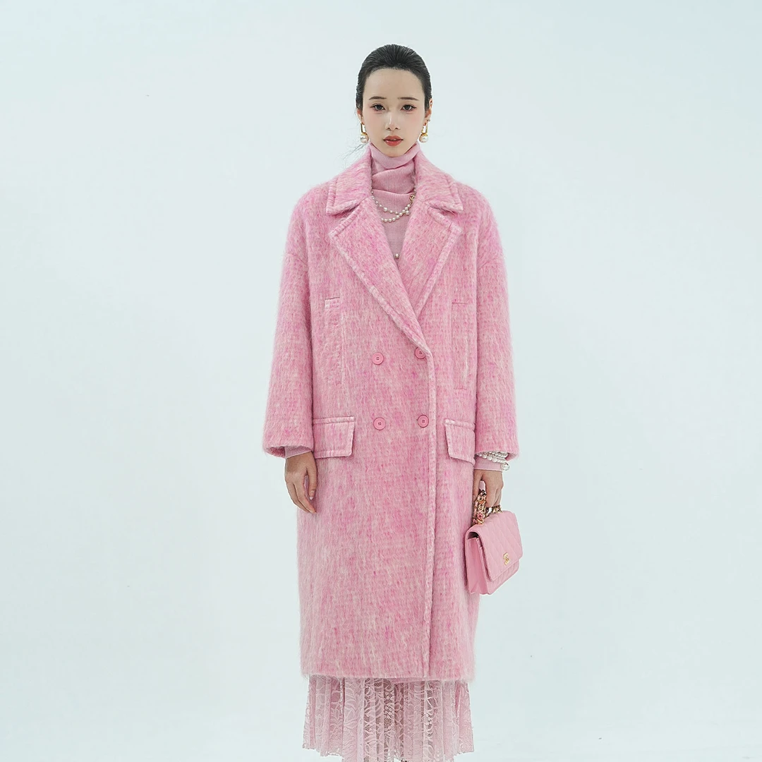 XIANPIN/鲜品【水波纹】粉色大衣