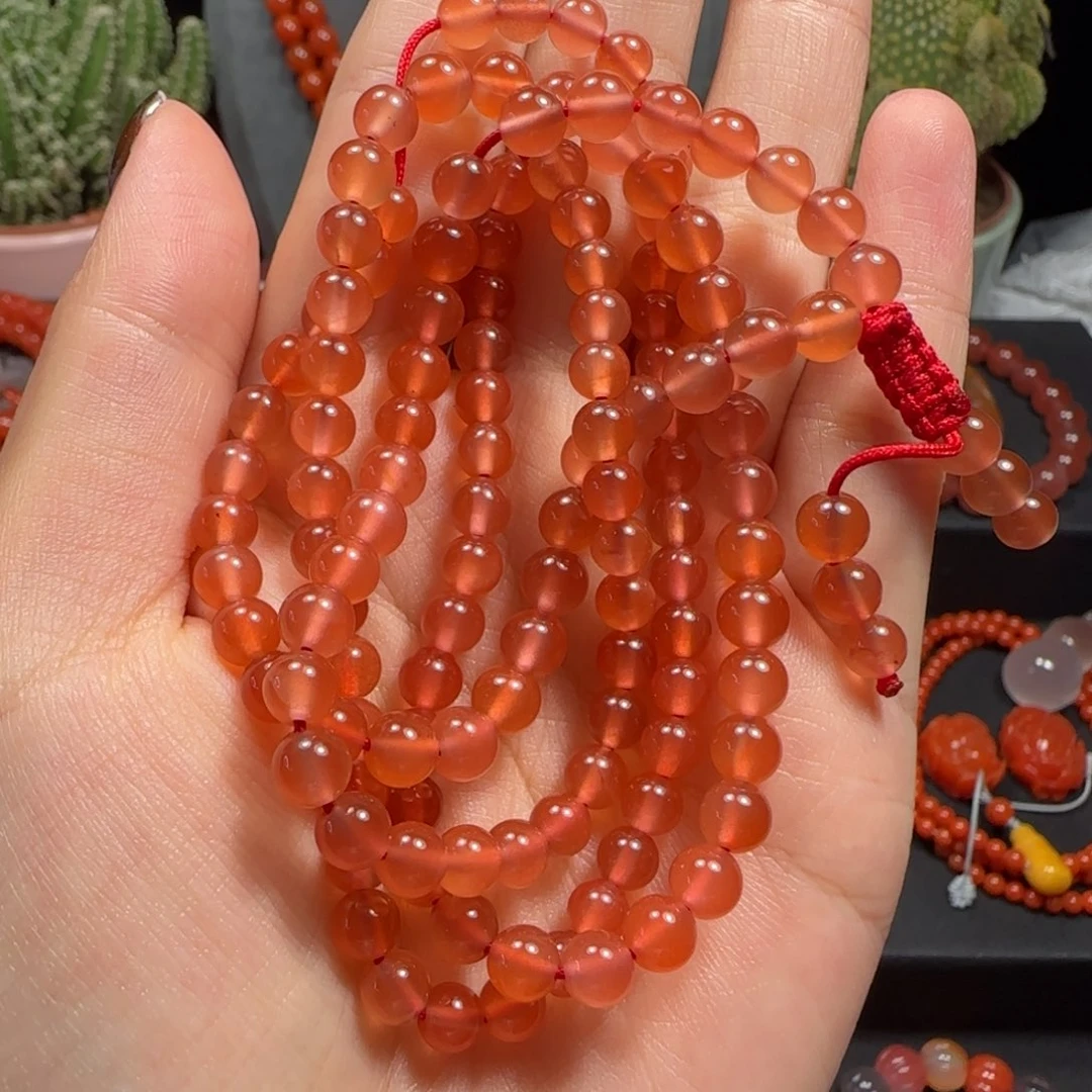 南红玛瑙未镶嵌原矿冰橘多圈5➕