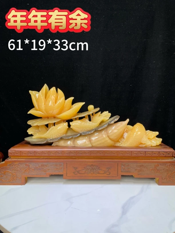＂年年有余＂墨西哥桔子玉摆件客厅玄关乔迁新居开业礼物装饰品