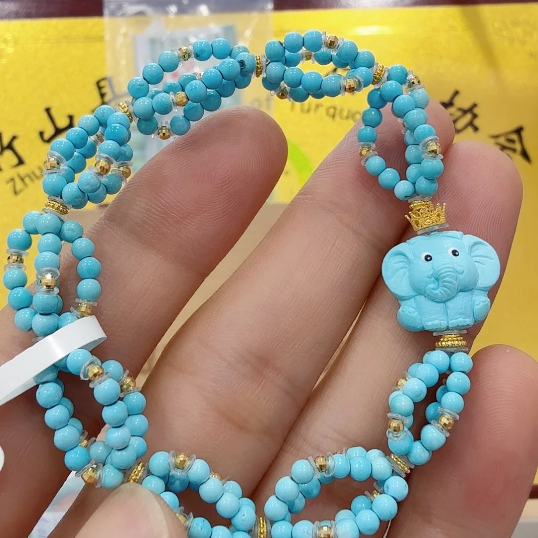 绿松石18K金镶嵌配饰