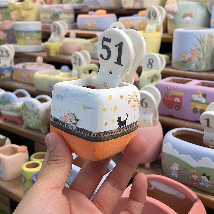 花***缺51…..手工手绘花盆