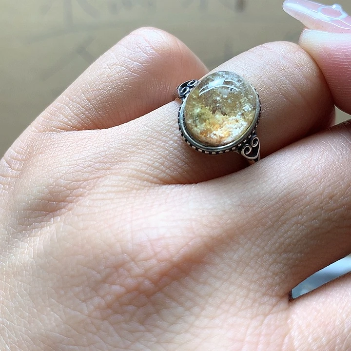 水晶水晶戒指银S925镶嵌