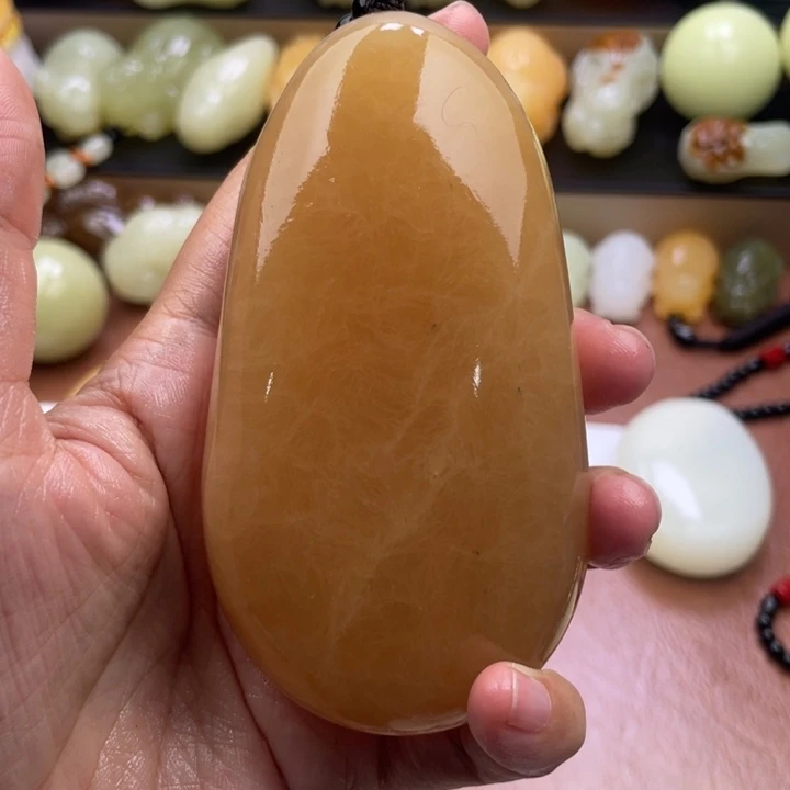 快***年石材天然古青石手把件