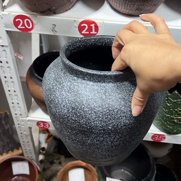 黑灰坛子高20口14默认打孔