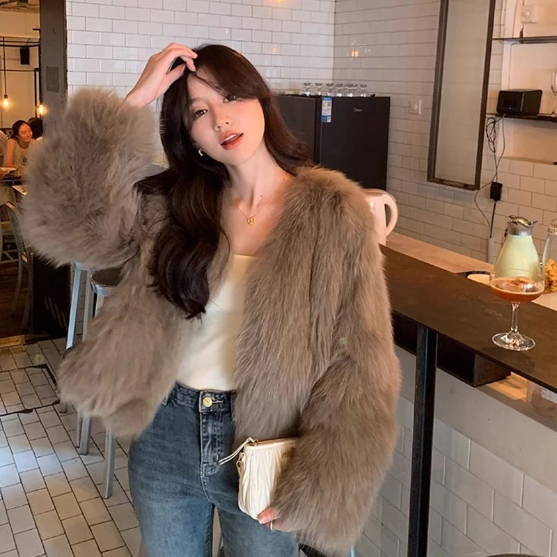 2025秋冬新款托斯卡纳毛毛外套短款韩版草草时尚百搭外