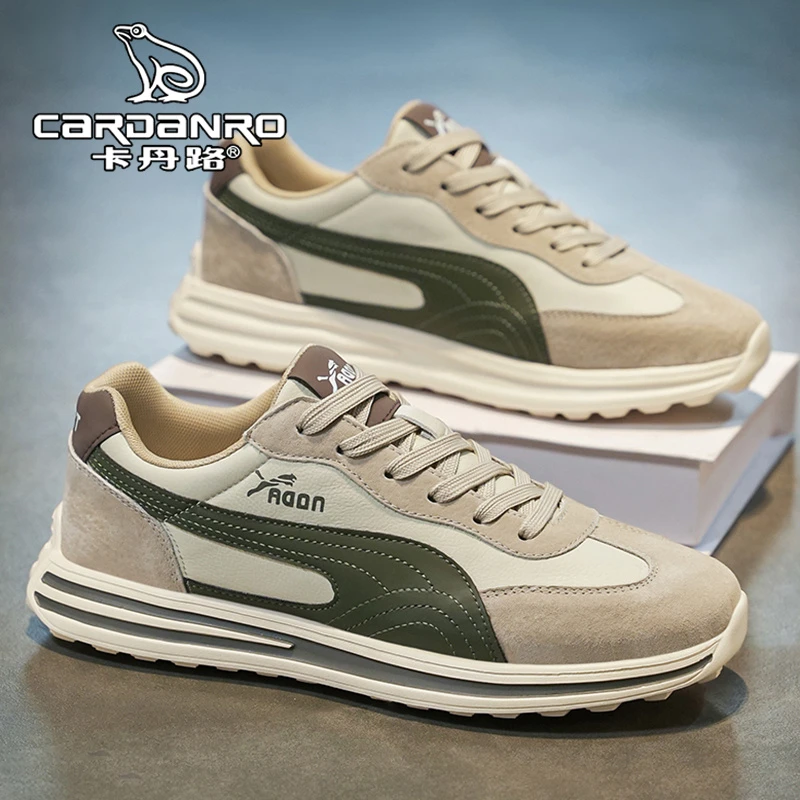 意大利卡丹路男鞋冬季透气软底休闲运动鞋男士百搭跑步阿甘老爹鞋