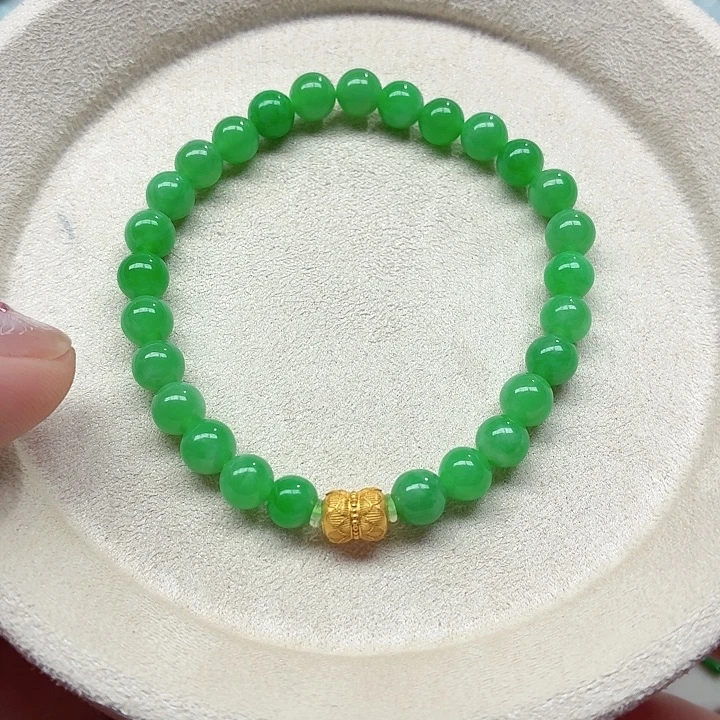 翡翠未镶嵌手链天然缅甸翡翠A货卡6.5