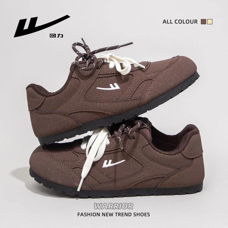 回力巧克力色德训鞋女2025秋季舒适百搭爆款板鞋厚底复古运动鞋子