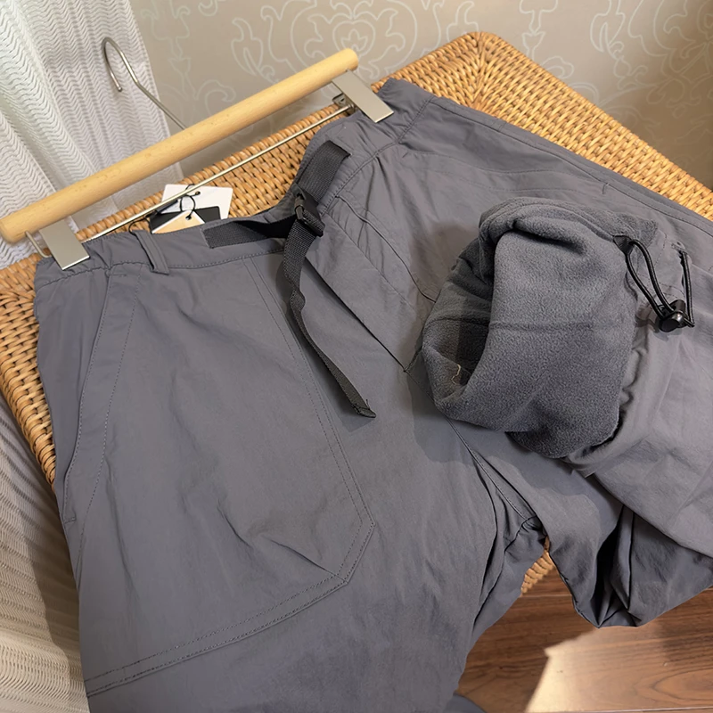 山系户外 加绒加厚 四面弹 情侣保暖裤休闲裤