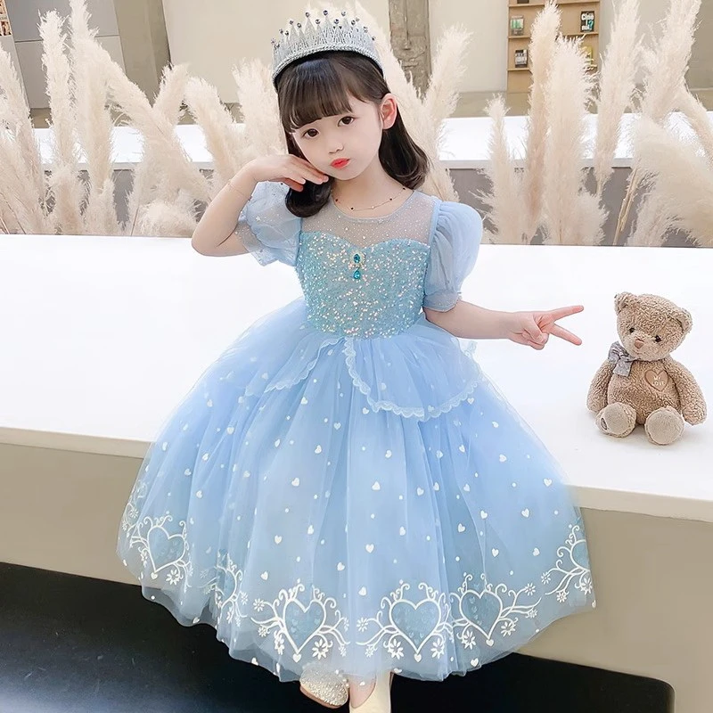 2025新款女童连衣裙两件套小女孩洋气连衣裙爱莎公主连衣裙