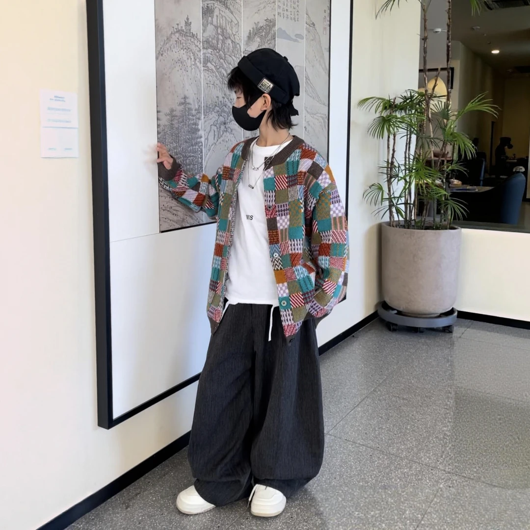 【刘刘妈】2025亲子装春秋新款格子衬衫时尚裤子休闲百搭简约