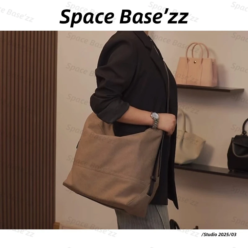 【Space Base】Jennie同款新款Belted系列帆布托特包Hobo头层牛皮