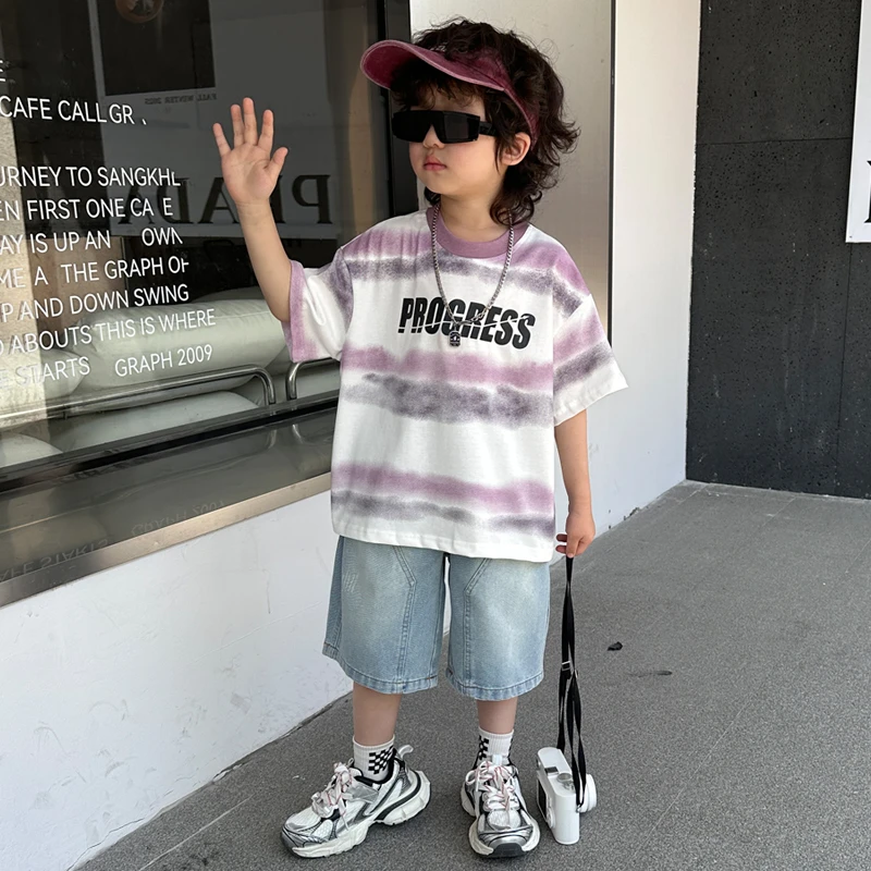 男童夏季套装2025新款儿童装夏款潮帅气时髦男孩短袖运动薄款衣服