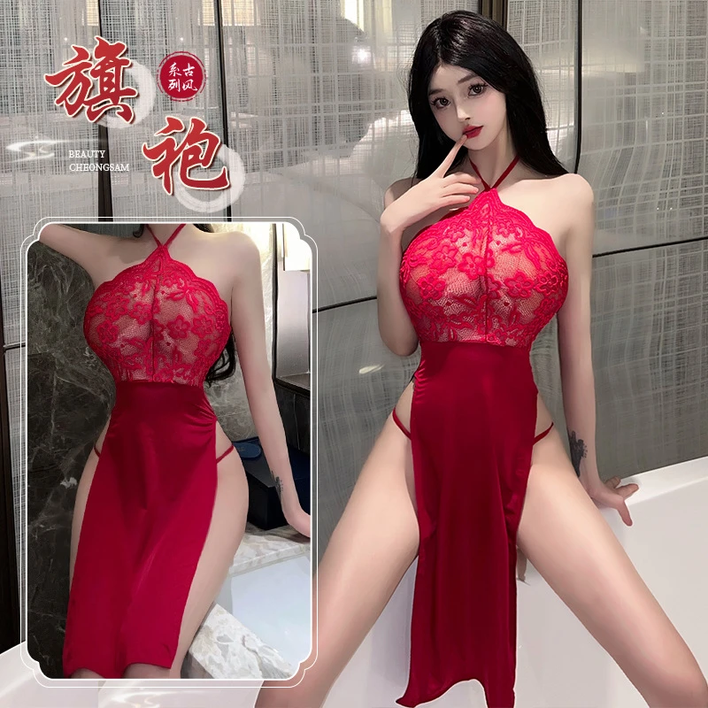 内衣性感旗袍酒吧制服睡衣小胸夜店睡裙套装黑丝