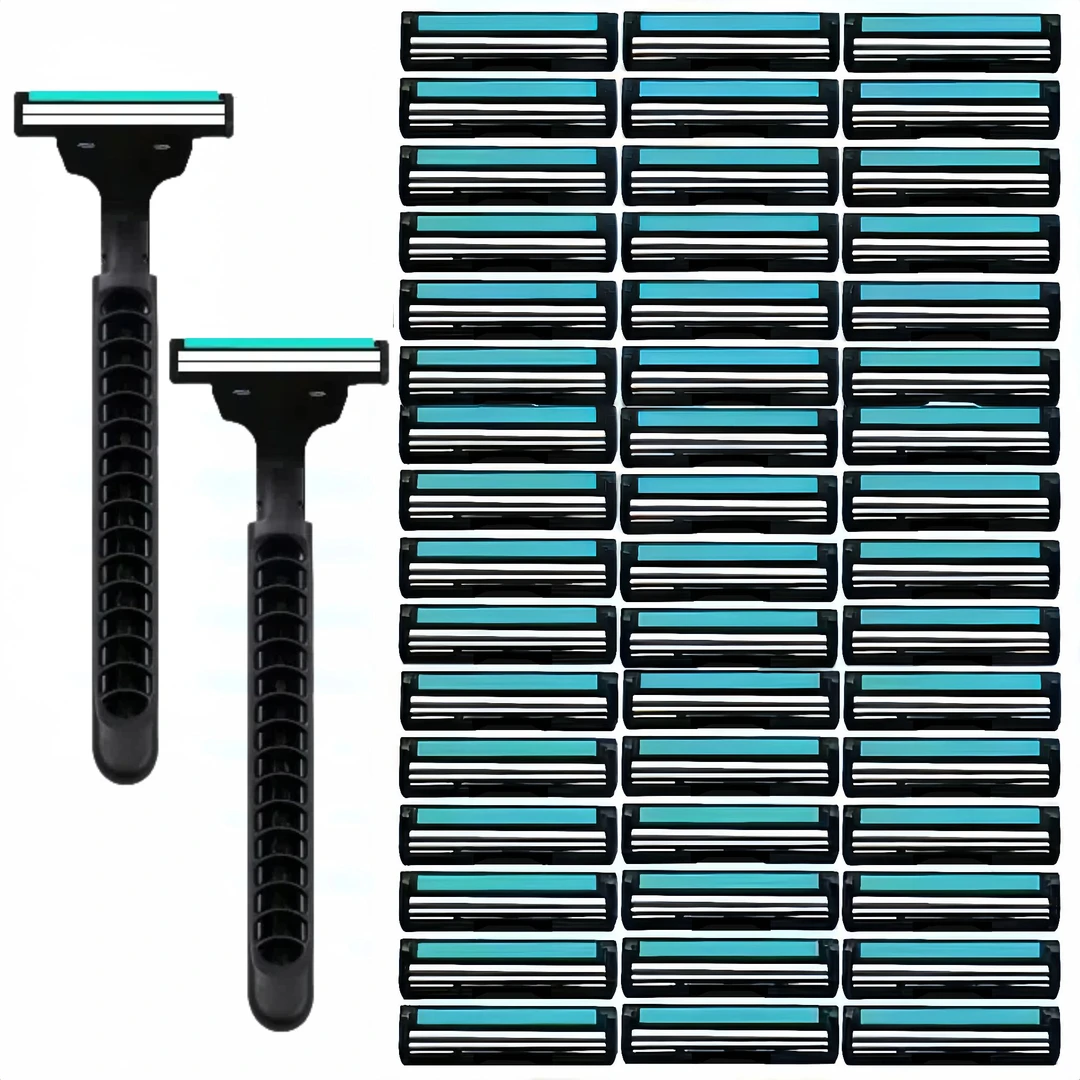 新店活动】手动剃须刀老式刮胡刀男刮脸刮毛剃胡刀刀片双层胡须刀