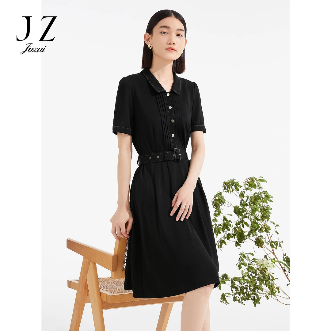 【丽公主专属】JZ玖姿JWCX50047商场同款小黑裙连衣裙女装夏季新款