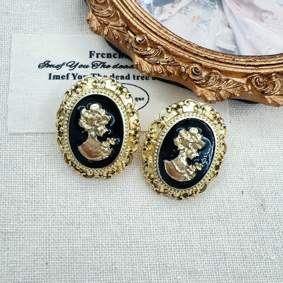 合金耳饰 2414 气质时尚百搭人像复古中古小众精致vintage耳饰