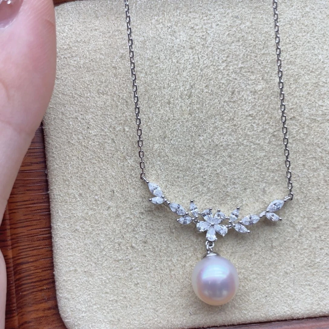 银S925镶嵌颈饰海水珍珠H110