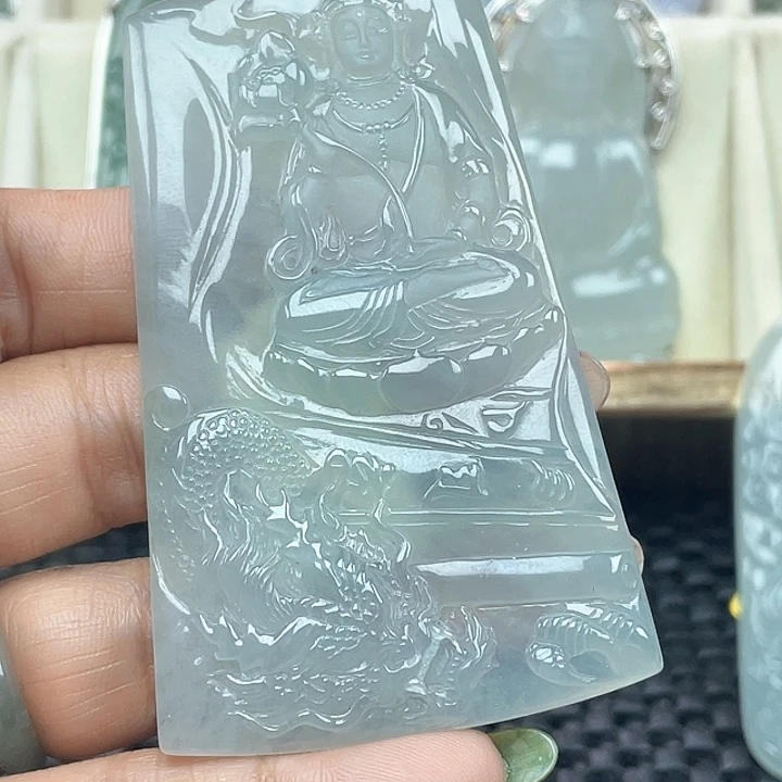 颈饰未镶嵌翡翠正***经天然翡翠A货御龙大势至
