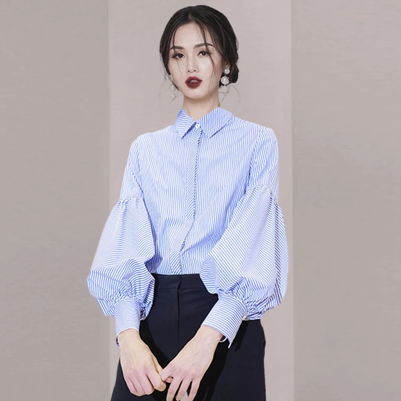 2025年春装百搭设计感条纹衬衫女法式复古轻熟风衬衣法式小众衬衣