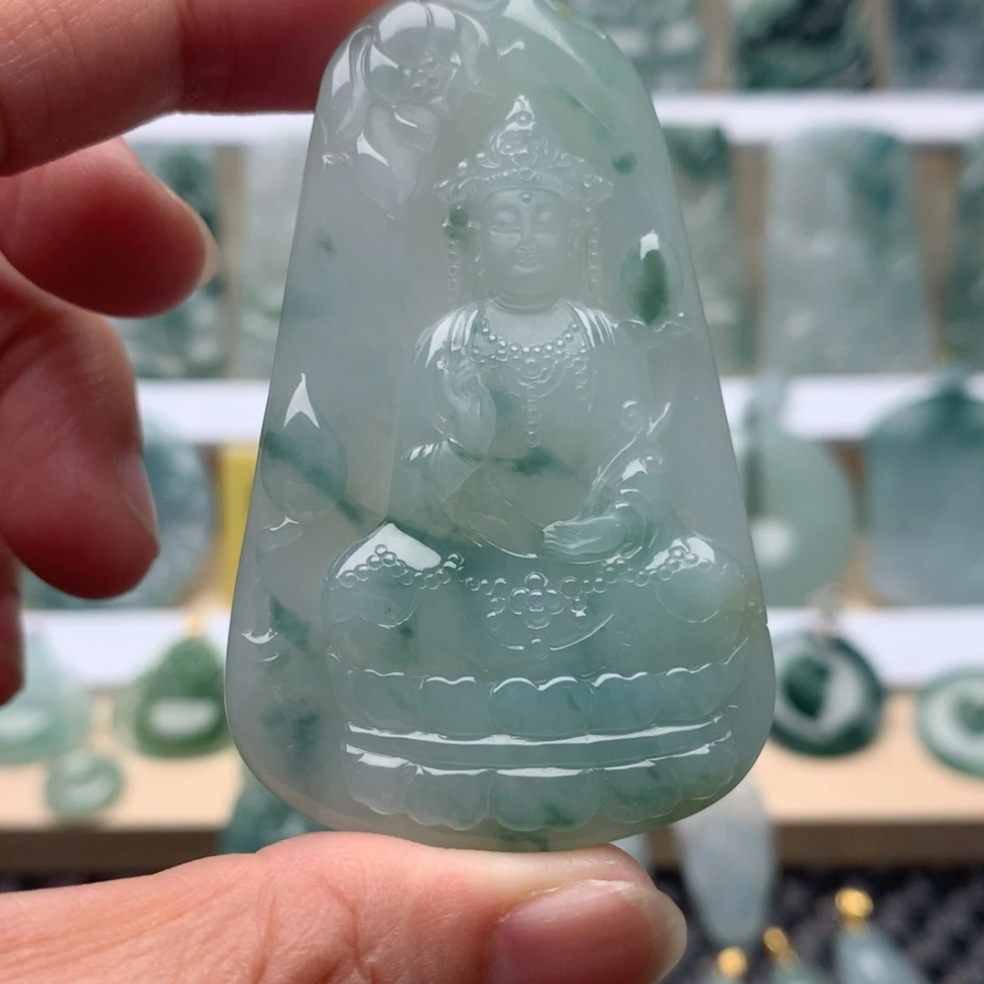 翡翠未镶嵌吊坠(不含链)观音