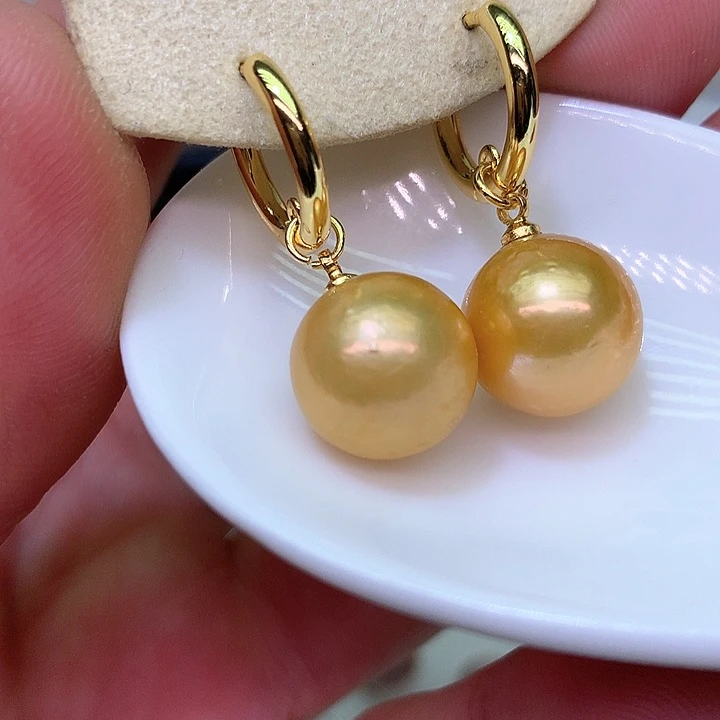 银S925镶嵌耳饰淡水珍珠