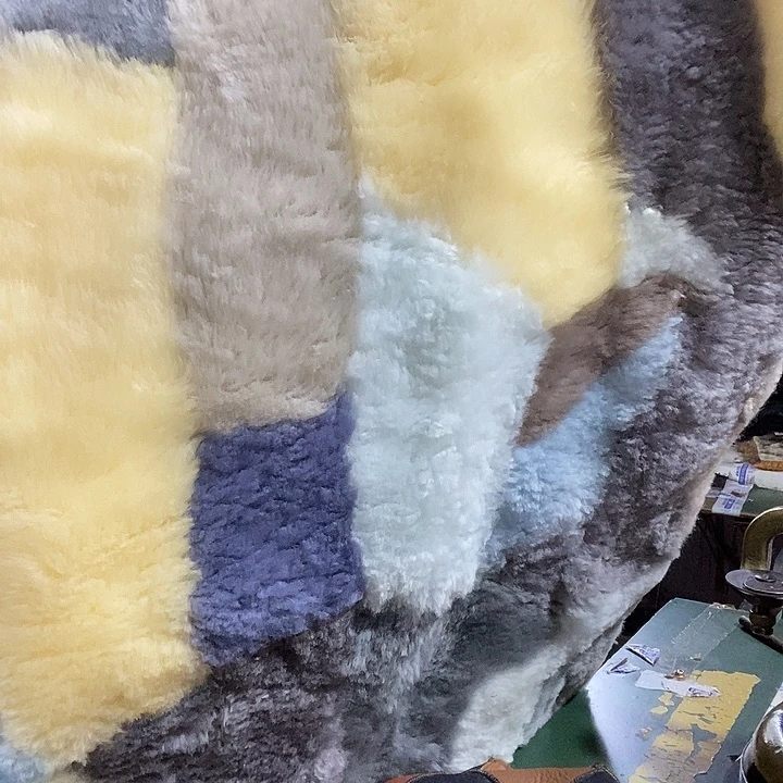 七彩加厚羊皮毯子55/110瑕疵品介意勿拍