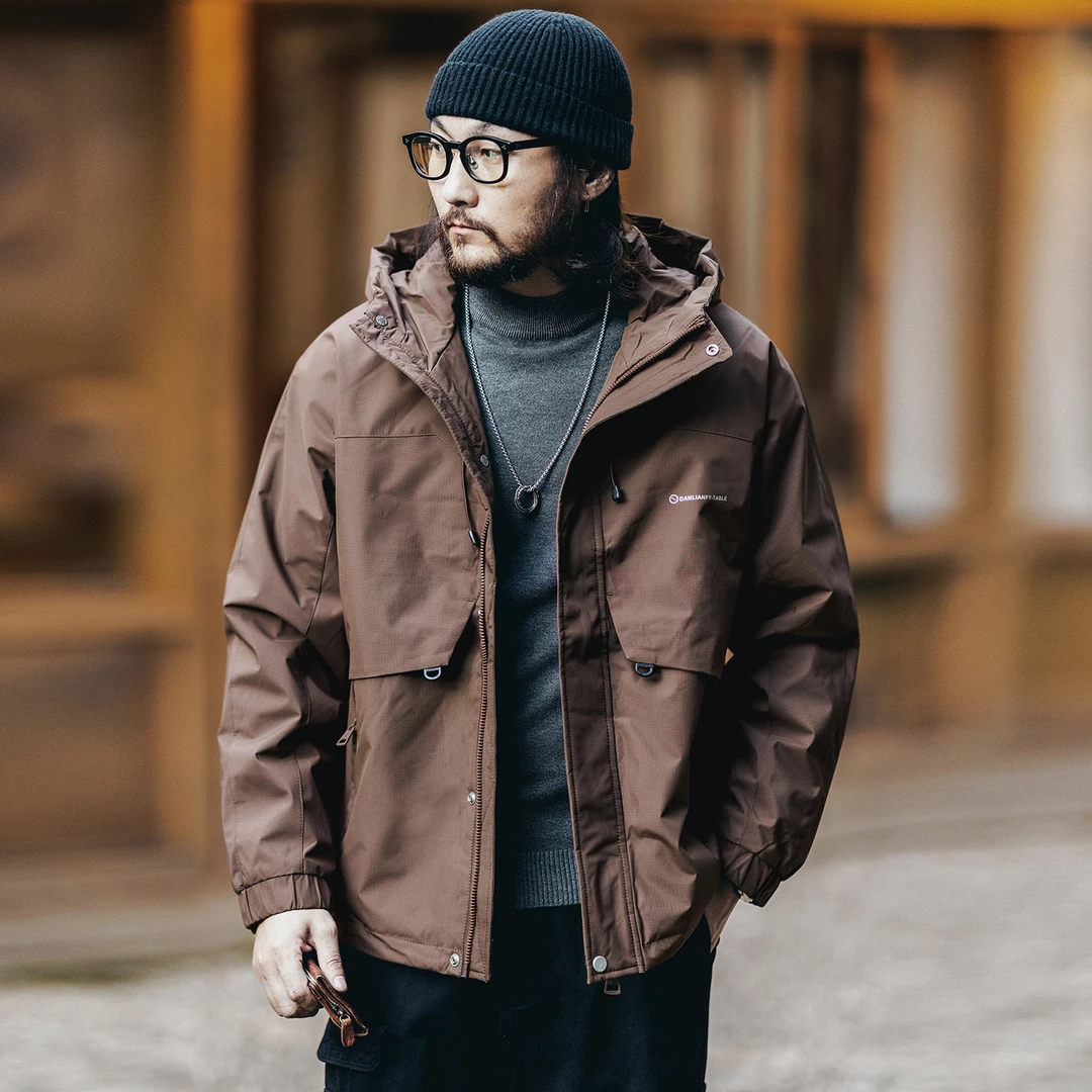 格蓝鹿美式复古户外工装冲锋棉衣夹克男冬季潮牌宽松大码加棉外套