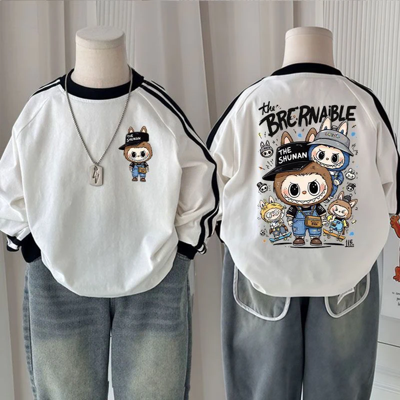 新款儿童拉布布纯棉长袖衣服春秋季卡通布布男童女童百搭潮流上衣