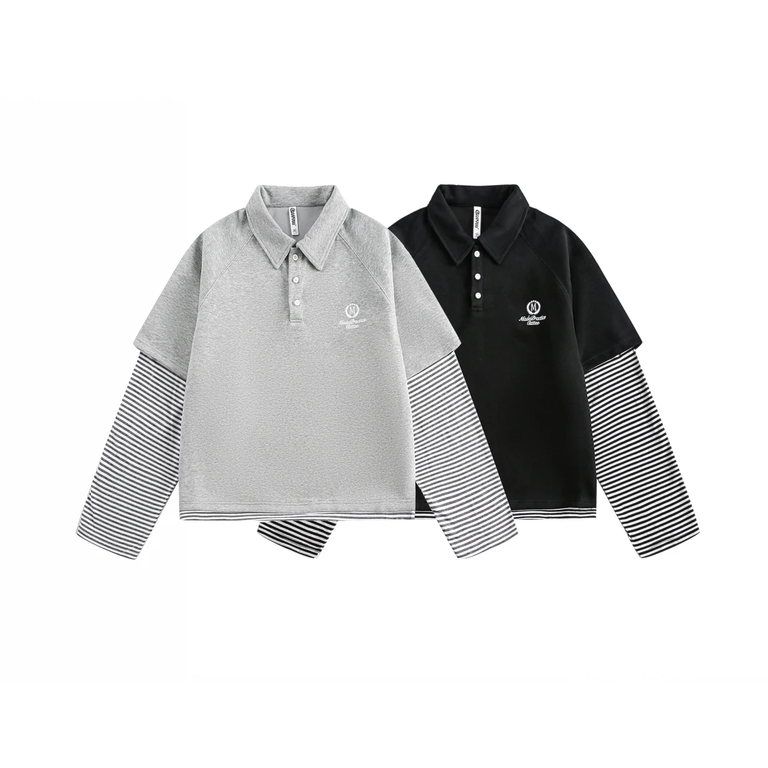 BINFU2025男女同款假两件设计感套头卫衣