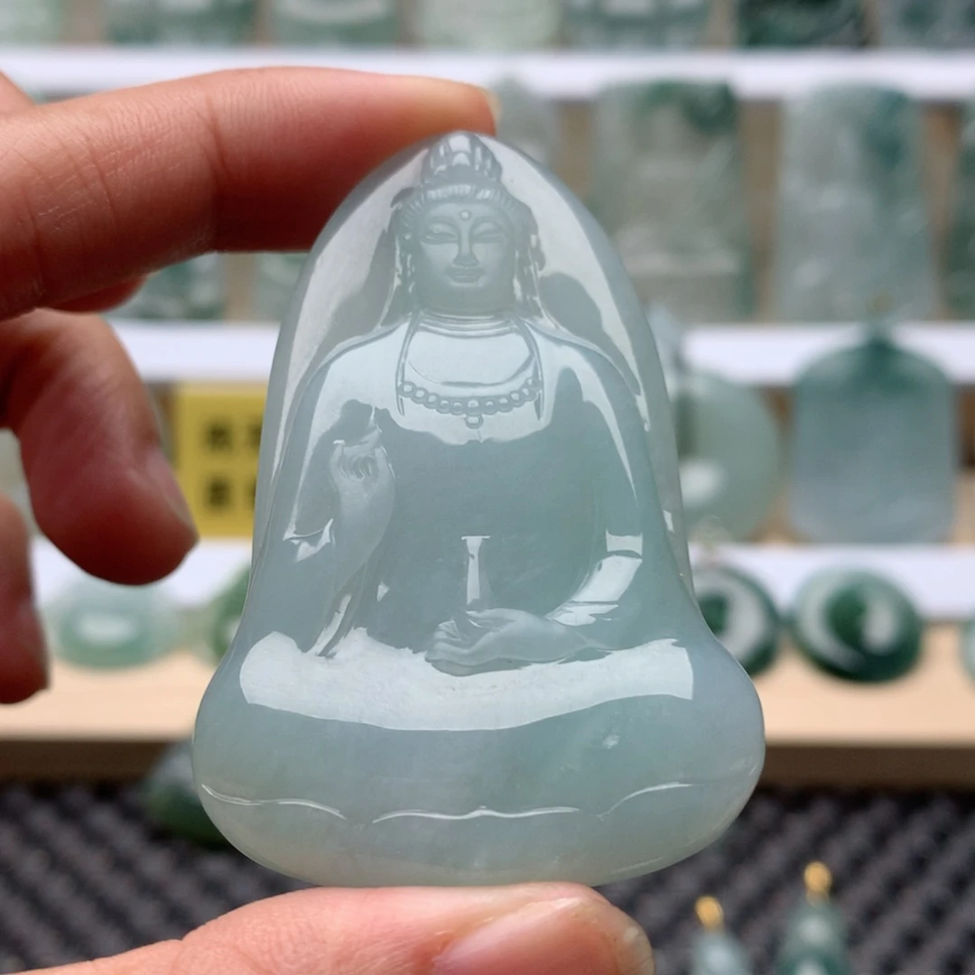 翡翠未镶嵌项链素衣