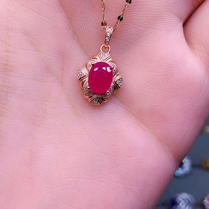 颈饰红宝石银S925镶嵌