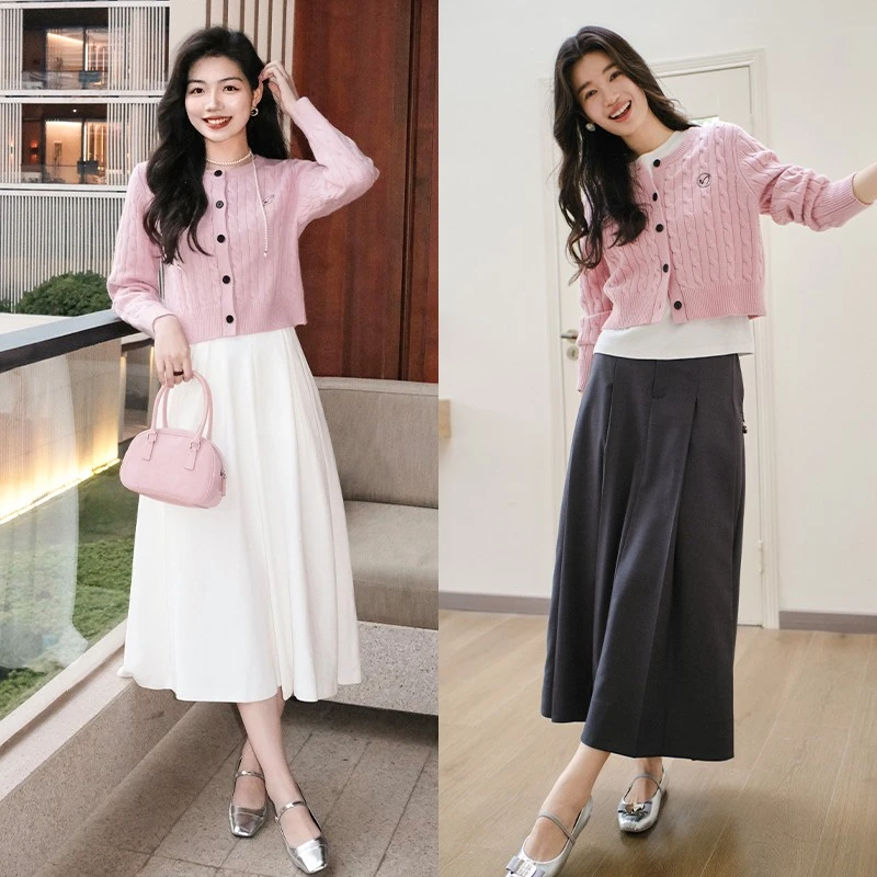 【周三特惠】美洋MEIYANG 时光机针织开衫 羊毛澳羚绒绞花刺绣