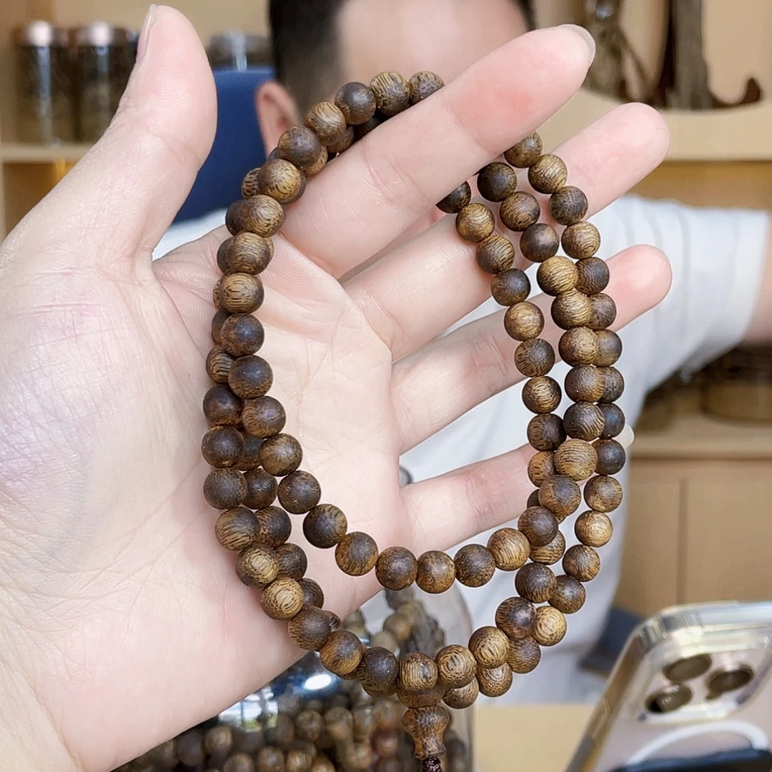 沉香沉香碎屑棋楠流油王圆珠长串0.7/16克多样性发一