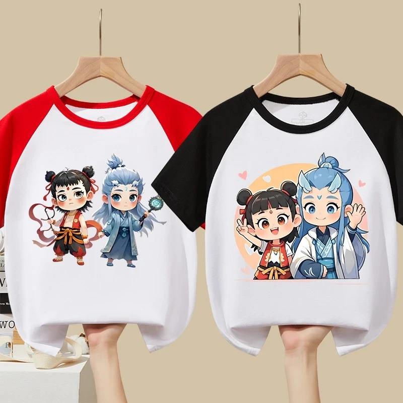 哪吒儿童短袖T恤敖丙夏装儿童男童女童上衣中小童卡通半袖t纯棉