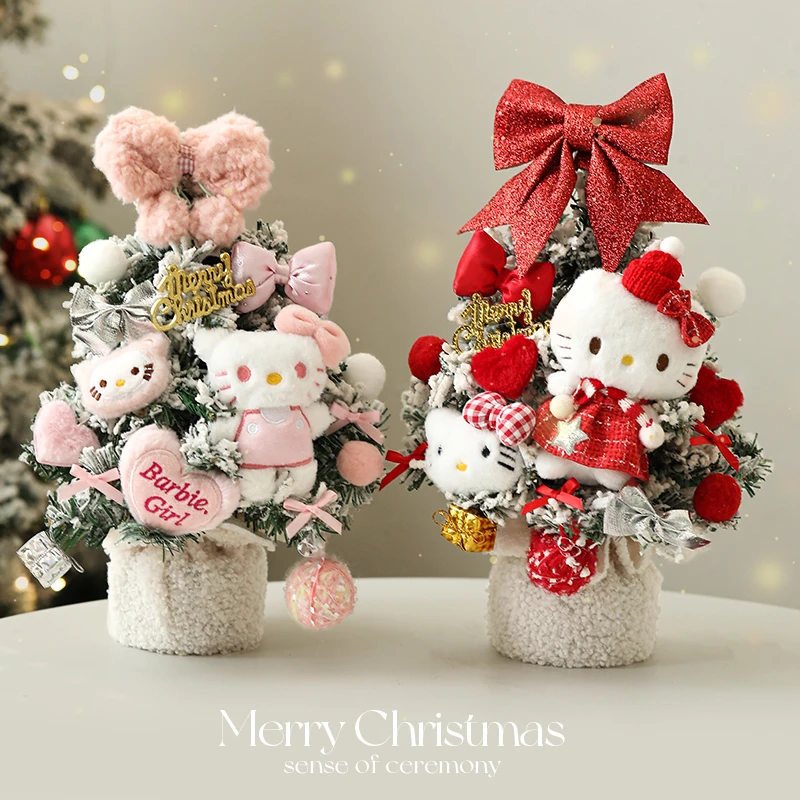 2025新款创意高级感圣诞树成品KT猫玩偶圣诞节装饰礼物送女友