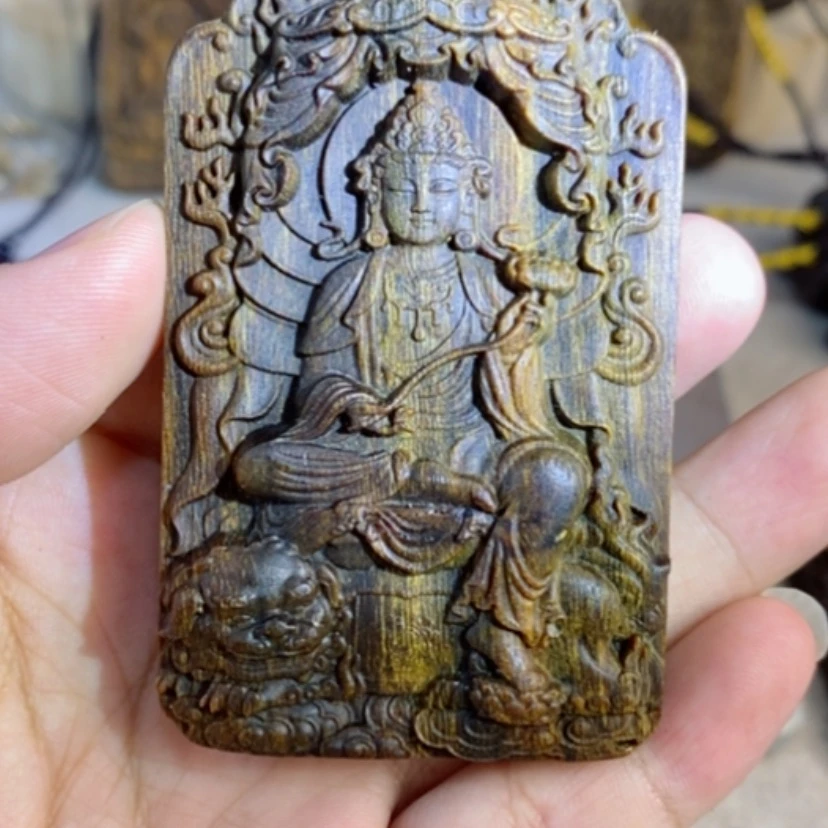 【闪购商品】木拈**笑芽庄文殊菩萨配养香罐