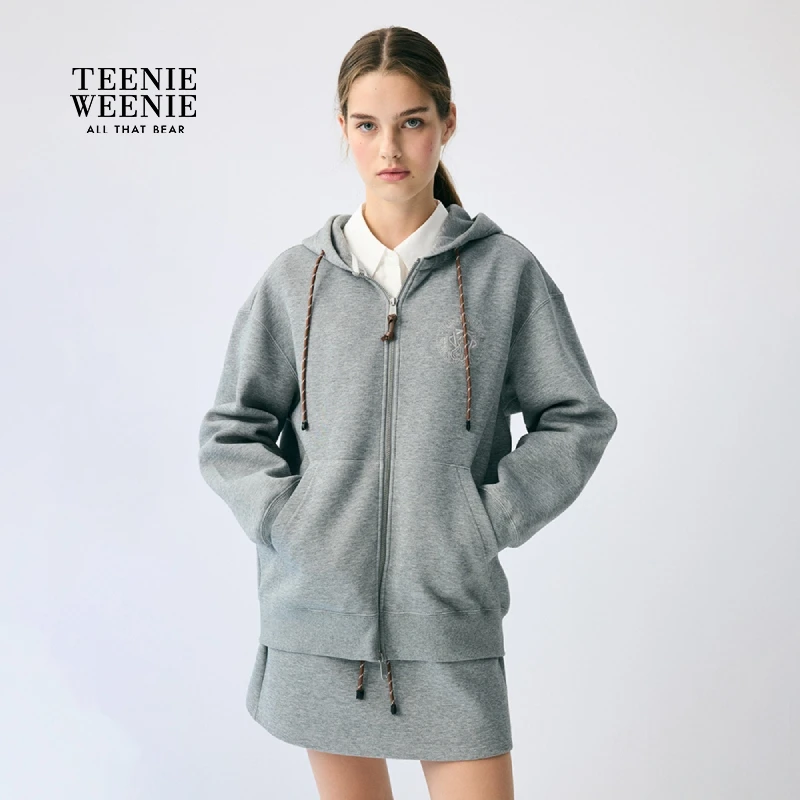 *TeenieWeenie小熊女装卫衣2025秋冬百搭新款连帽外套TTMZ254903W