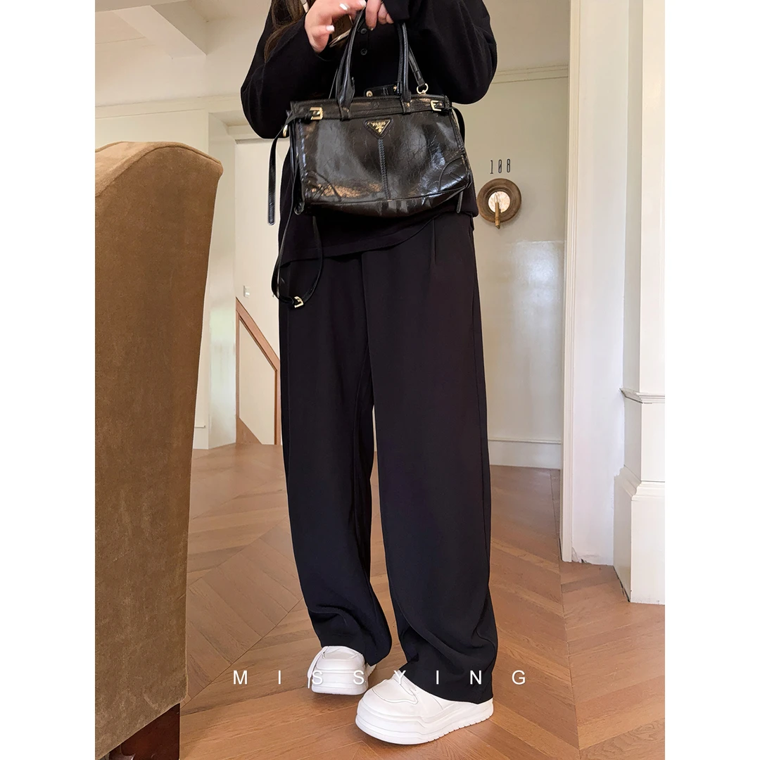 应小姐【瘦瘦香蕉裤】微胖大码显瘦设计直筒百搭宽松阔腿西装长裤