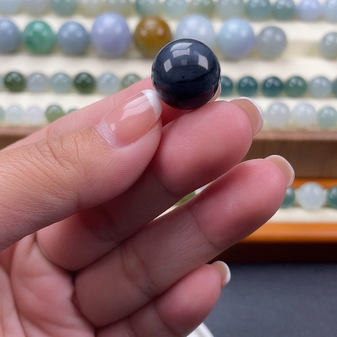 翡翠散珠天然翡翠a货冰乌鸡卡14.7