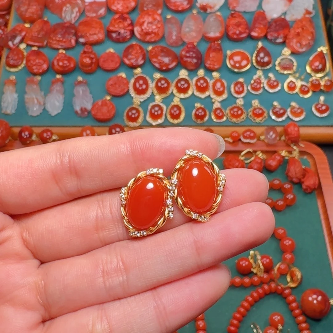 南红玛瑙南红银S925镶嵌