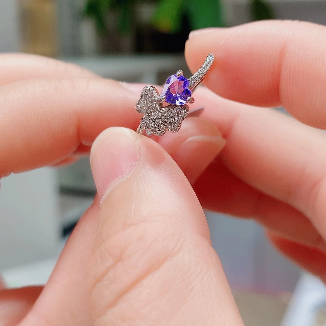 银S925镶嵌戒指坦桑石