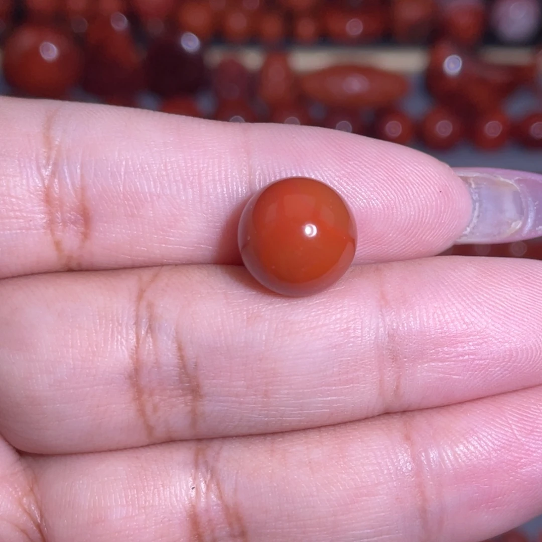 南红玛瑙未镶嵌瓦西圆珠卡11.8