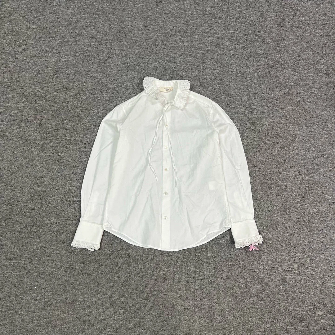 99新 AMIPARIS Celine蕾丝白衬衫34码
