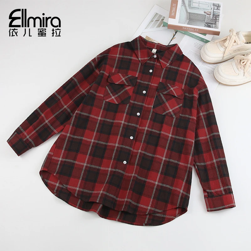 8940女童格子衬衫长袖儿童衬衣外套开衫2025新款春装洋气大童时尚